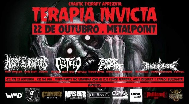 Preview: Terapia Invicta: Nasty Surgeons + Pestifer + Terror Empire + Ruttenskale @ Metalpoint, Porto
