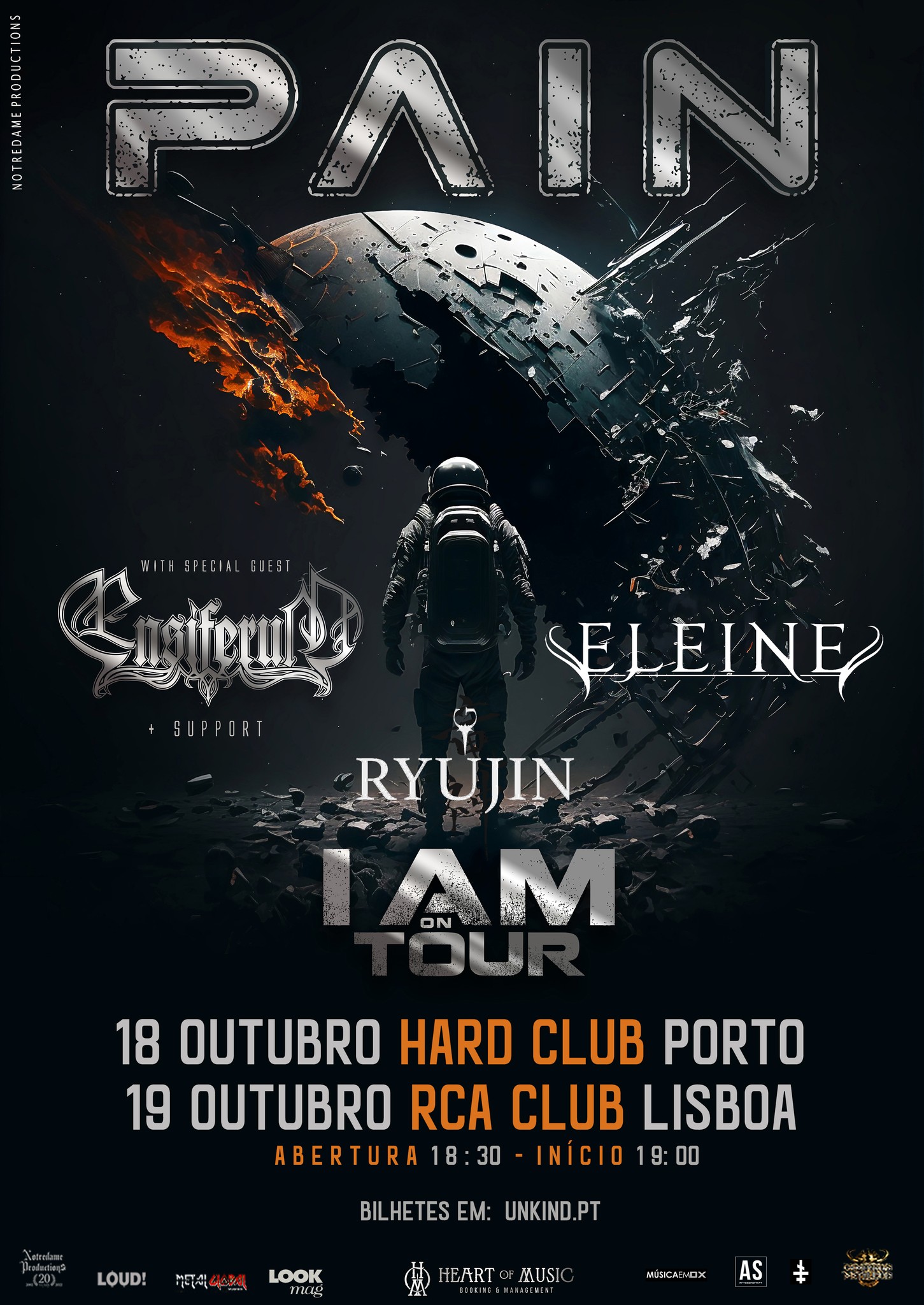 Preview: Pain + Ensiferum + Eleine + Ryujin @ Hard Club / RCA Club - The  Black Planet